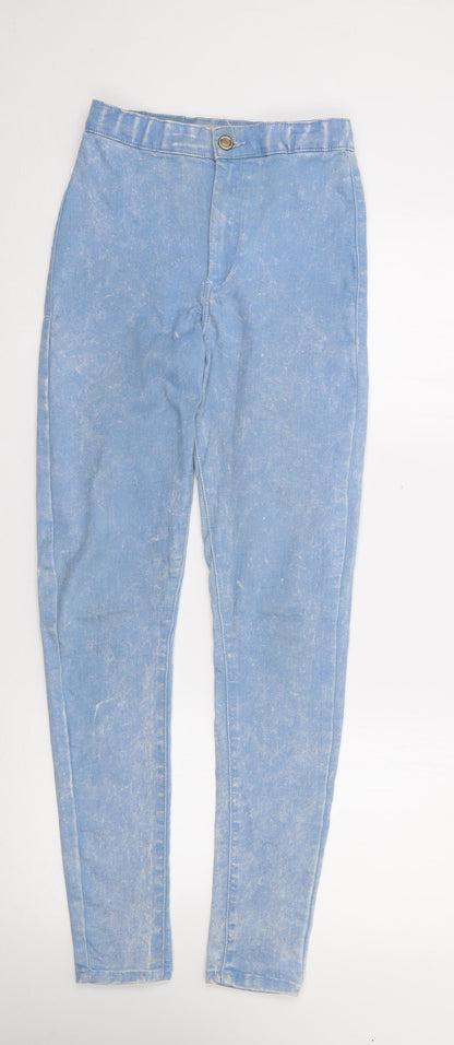 Topshop Womens Blue  Cotton Jegging Jeans Size 28 in L28 in Regular Zip