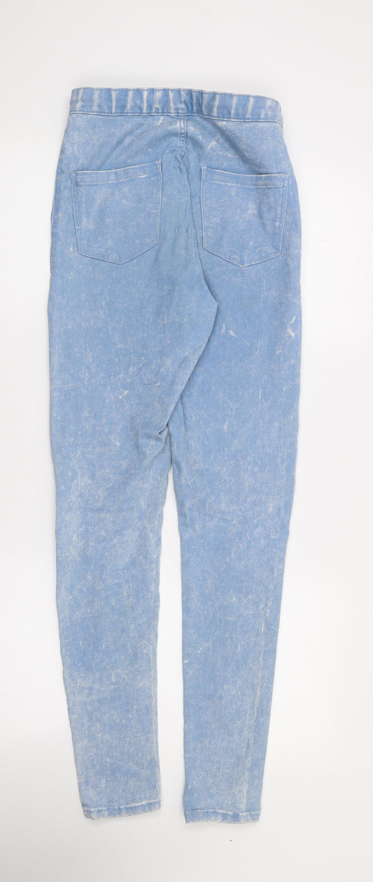 Topshop Womens Blue  Cotton Jegging Jeans Size 28 in L28 in Regular Zip