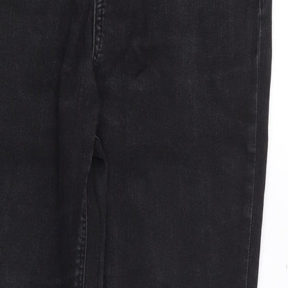 George Womens Black  Cotton Skinny Jeans Size 12 L28 in Regular Zip