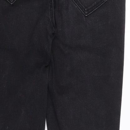George Womens Black  Cotton Skinny Jeans Size 12 L28 in Regular Zip