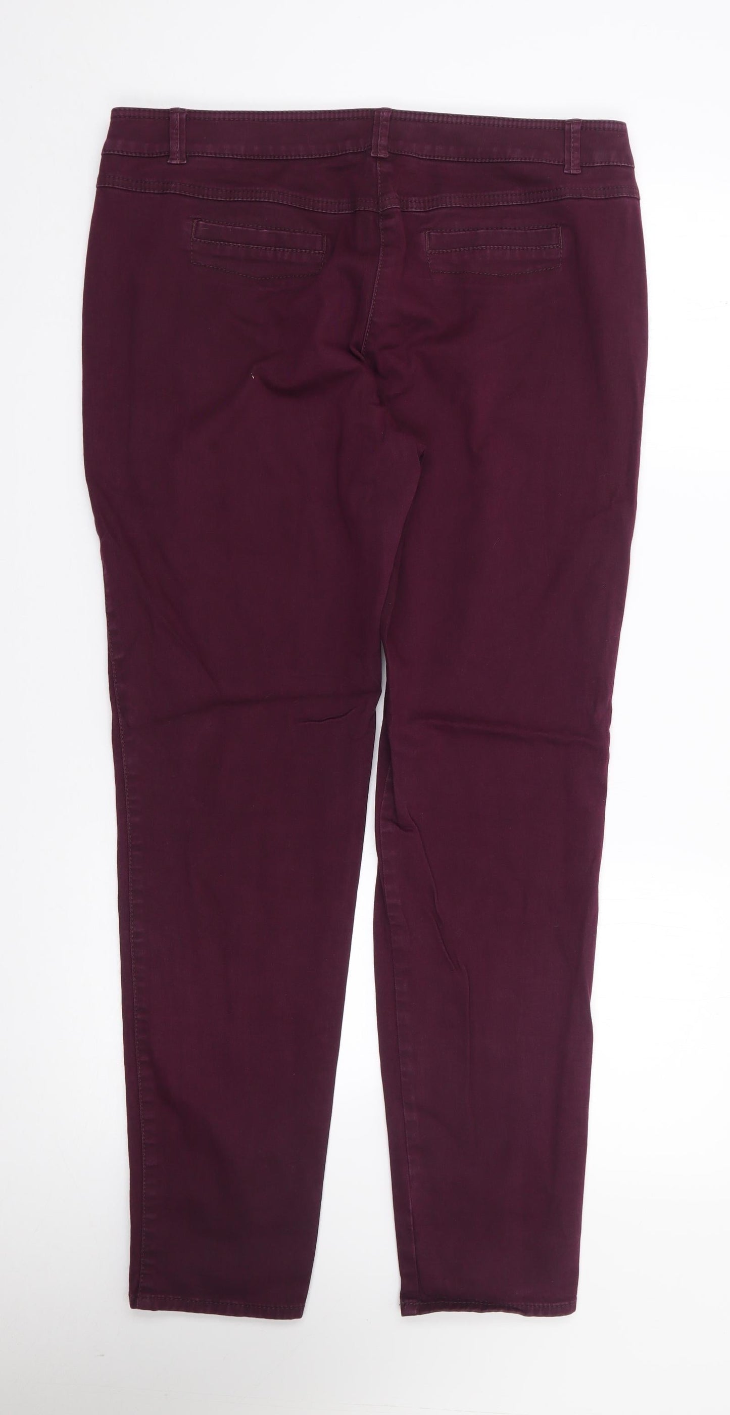 Gerry Weber Womens Purple  Cotton Straight Jeans Size 14 L29 in Regular Zip