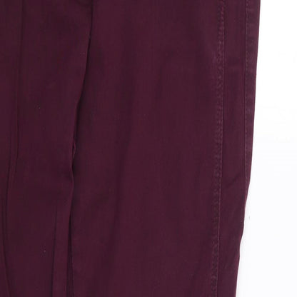 Gerry Weber Womens Purple  Cotton Straight Jeans Size 14 L29 in Regular Zip