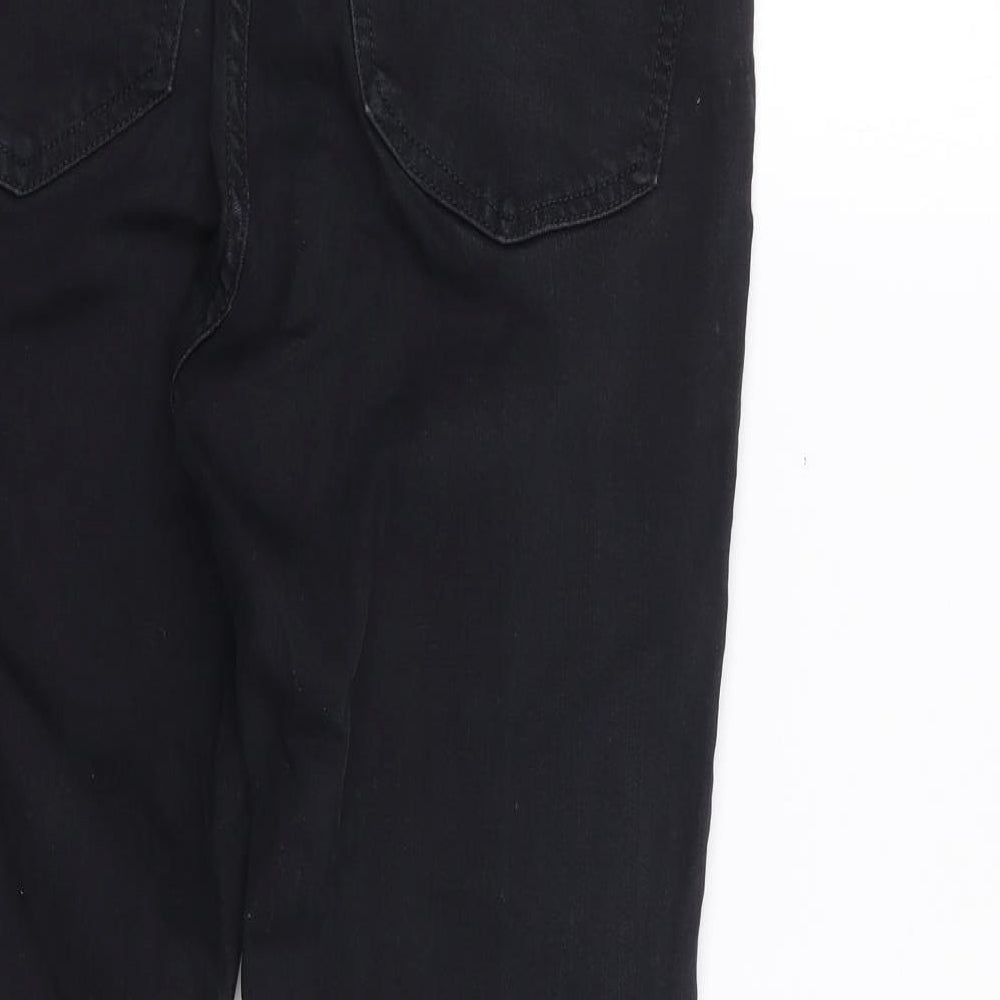 Topshop Womens Black  Cotton Skinny Jeans Size 28 in L26 in Regular Zip