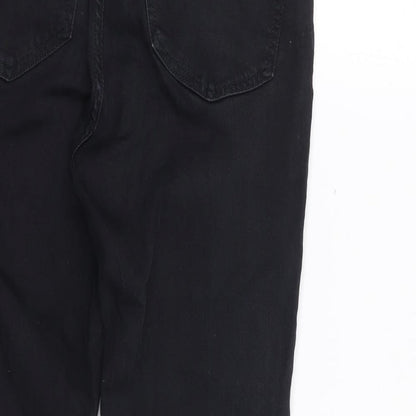 Topshop Womens Black  Cotton Skinny Jeans Size 28 in L26 in Regular Zip