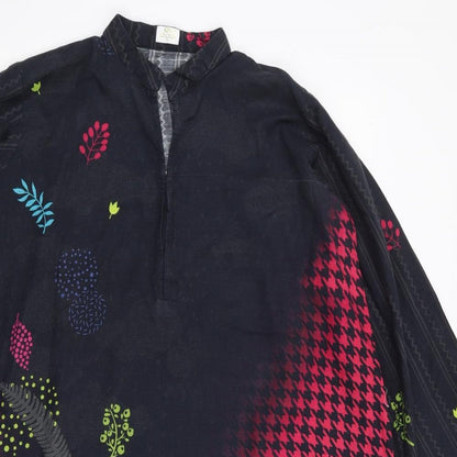 So Kamal Womens Multicoloured Floral Polyester Tunic Blouse Size M V-Neck