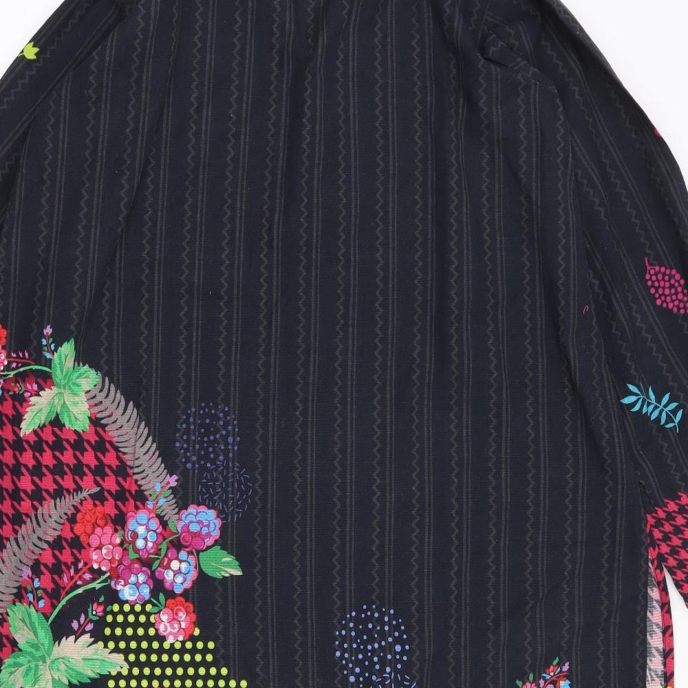 So Kamal Womens Multicoloured Floral Polyester Tunic Blouse Size M V-Neck