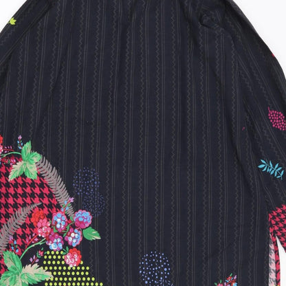 So Kamal Womens Multicoloured Floral Polyester Tunic Blouse Size M V-Neck