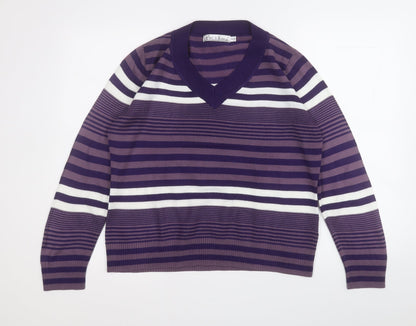 Womens UK Size 18 Pure and Natural Purple Pullover Jumper