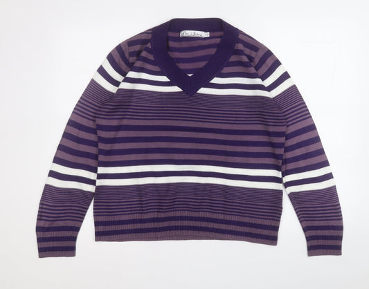 Womens UK Size 18 Pure and Natural Purple Pullover Jumper