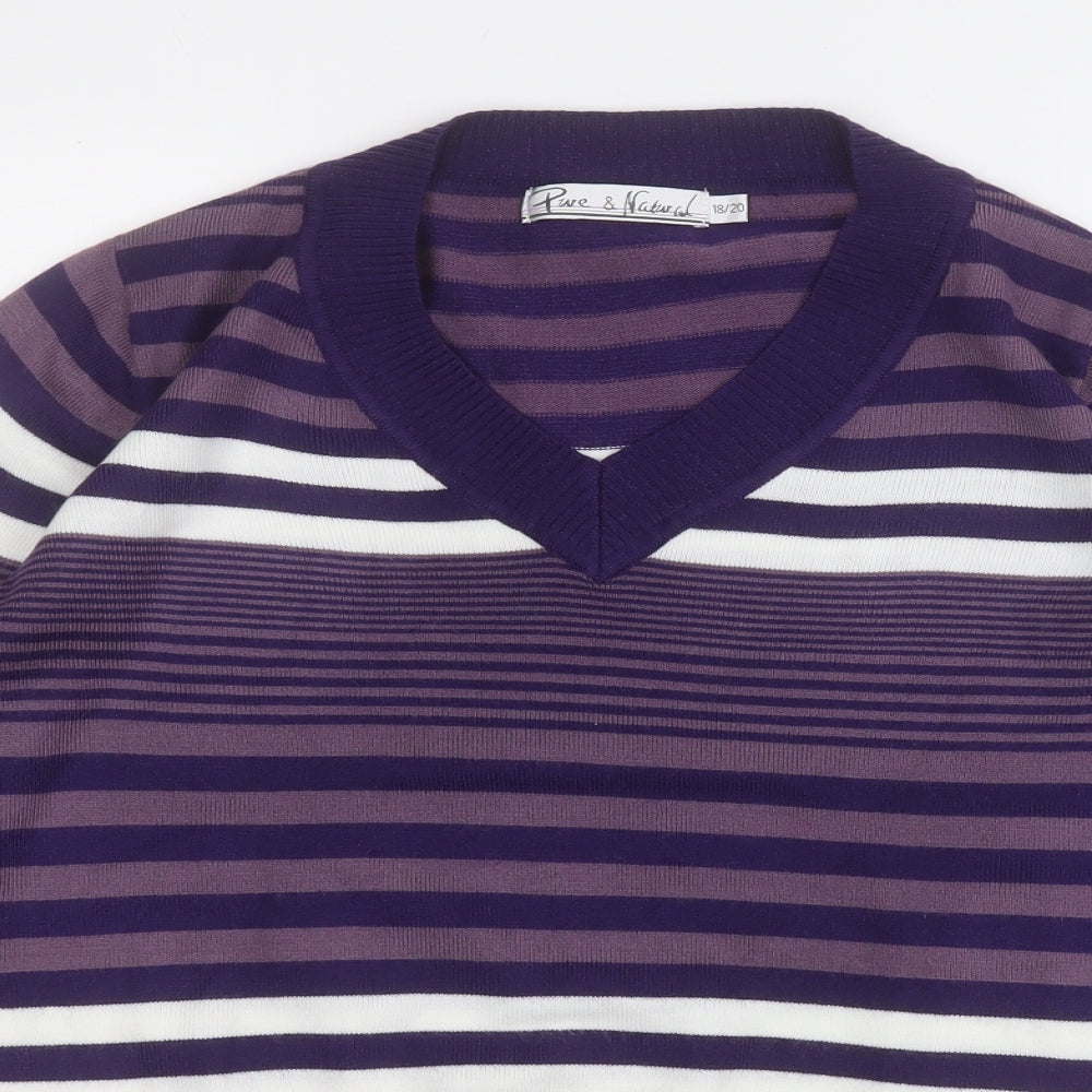 Womens UK Size 18 Pure and Natural Purple Pullover Jumper