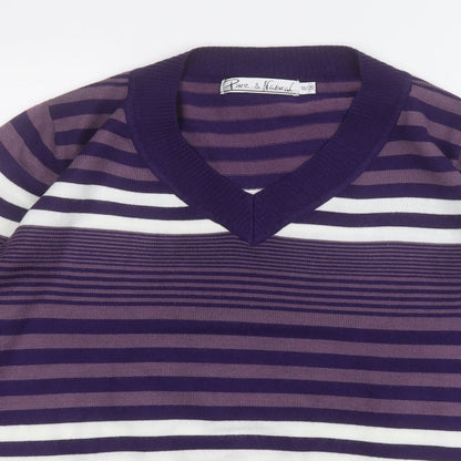 Womens UK Size 18 Pure and Natural Purple Pullover Jumper