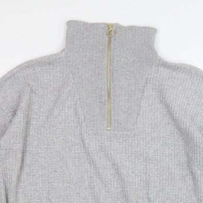 George Womens Grey High Neck  Polyester Pullover Jumper Size 12