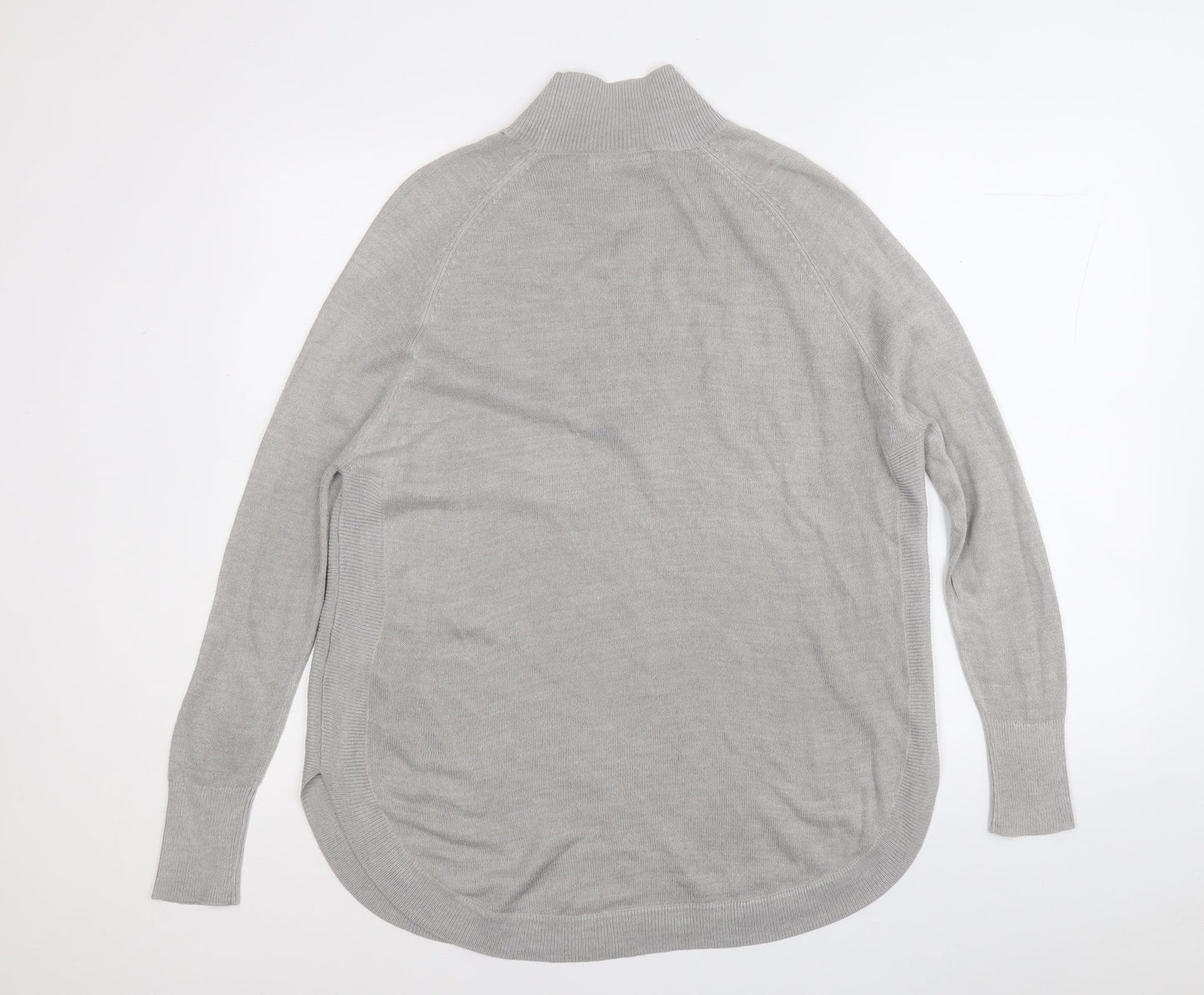 Marks and Spencer Mens Grey Mock Neck  Acrylic Pullover Jumper Size S