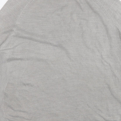 Marks and Spencer Mens Grey Mock Neck  Acrylic Pullover Jumper Size S