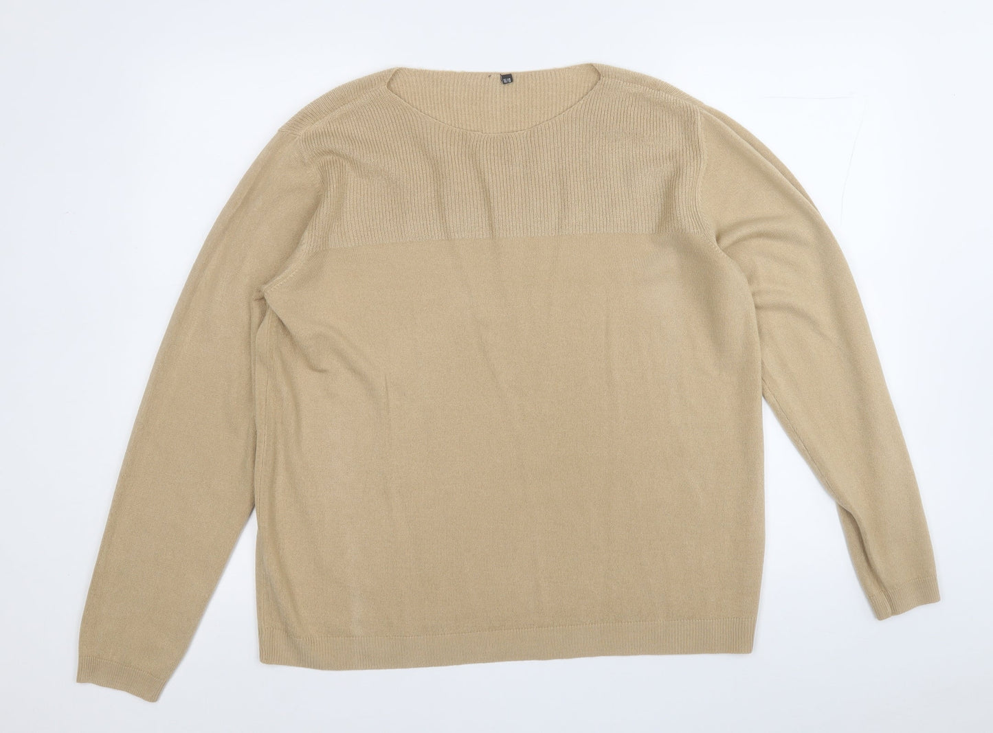 INTUITION Womens Brown Round Neck  Acrylic Pullover Jumper Size 18