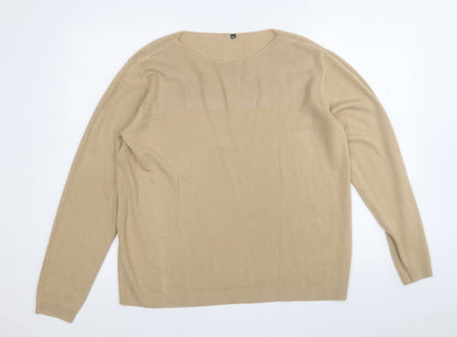 INTUITION Womens Brown Round Neck  Acrylic Pullover Jumper Size 18