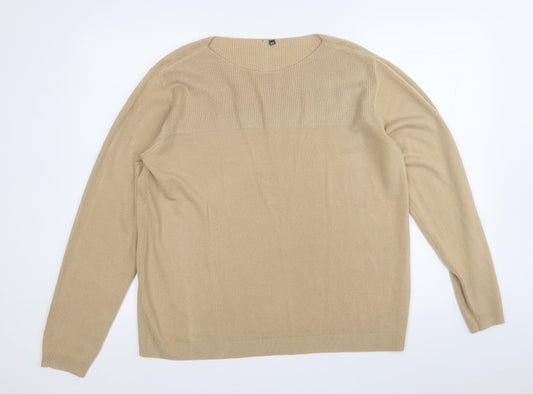 INTUITION Womens Brown Round Neck  Acrylic Pullover Jumper Size 18