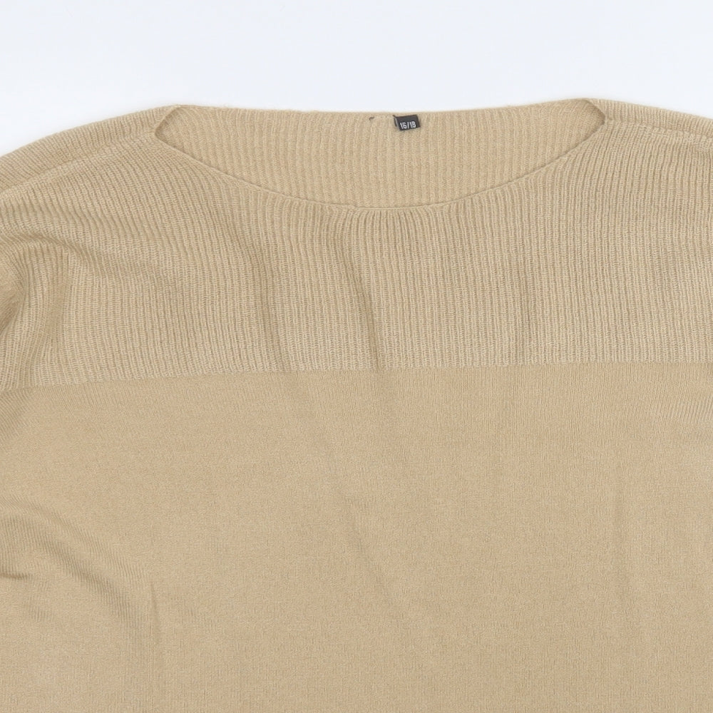 INTUITION Womens Brown Round Neck  Acrylic Pullover Jumper Size 18