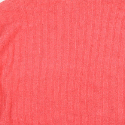 George Womens Pink Roll Neck  Acrylic Pullover Jumper Size M