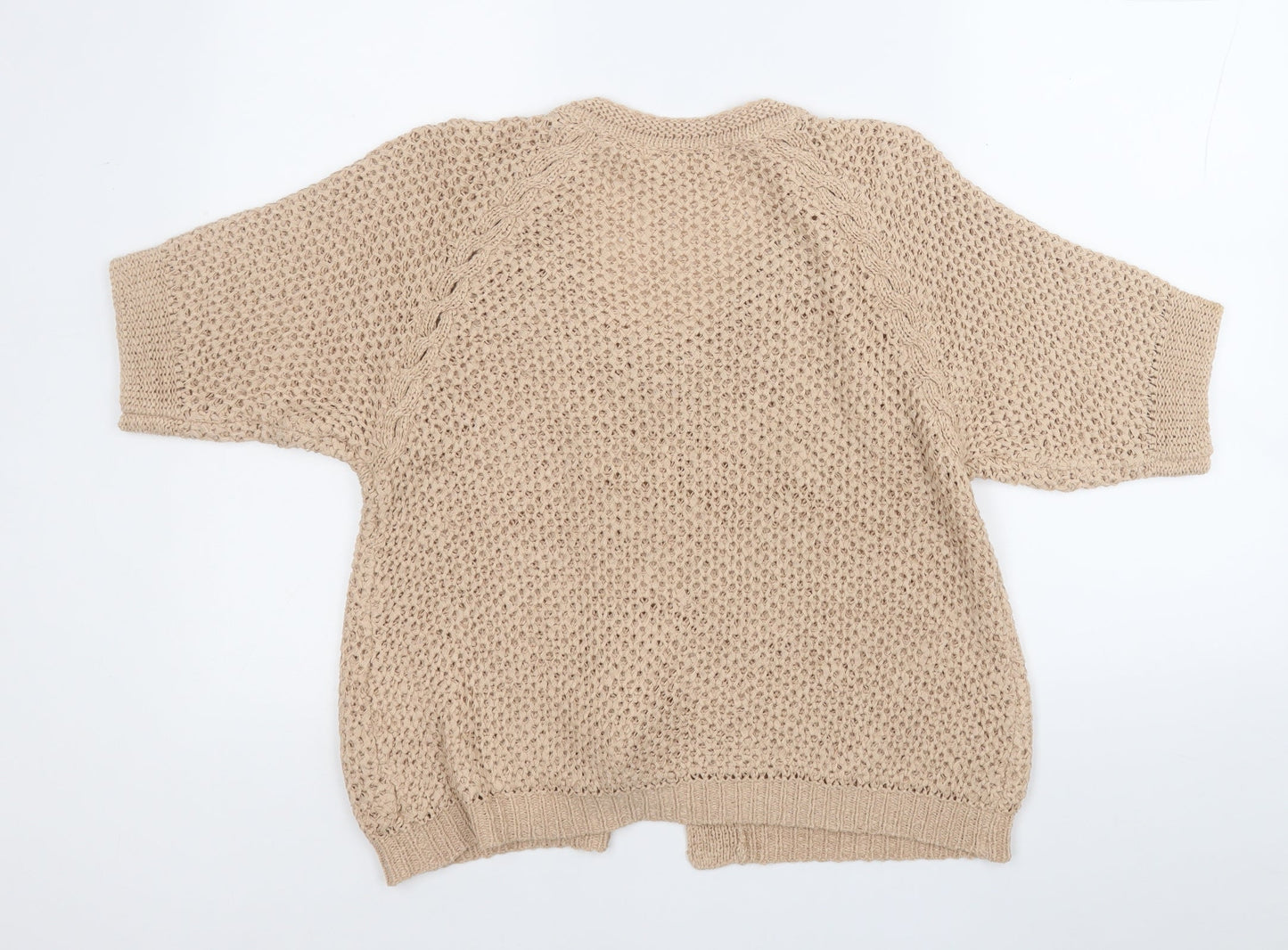 Womens UK Size L Vogue Beige Cardigan Jumper