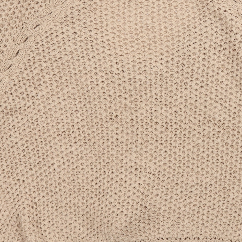 Womens UK Size L Vogue Beige Cardigan Jumper