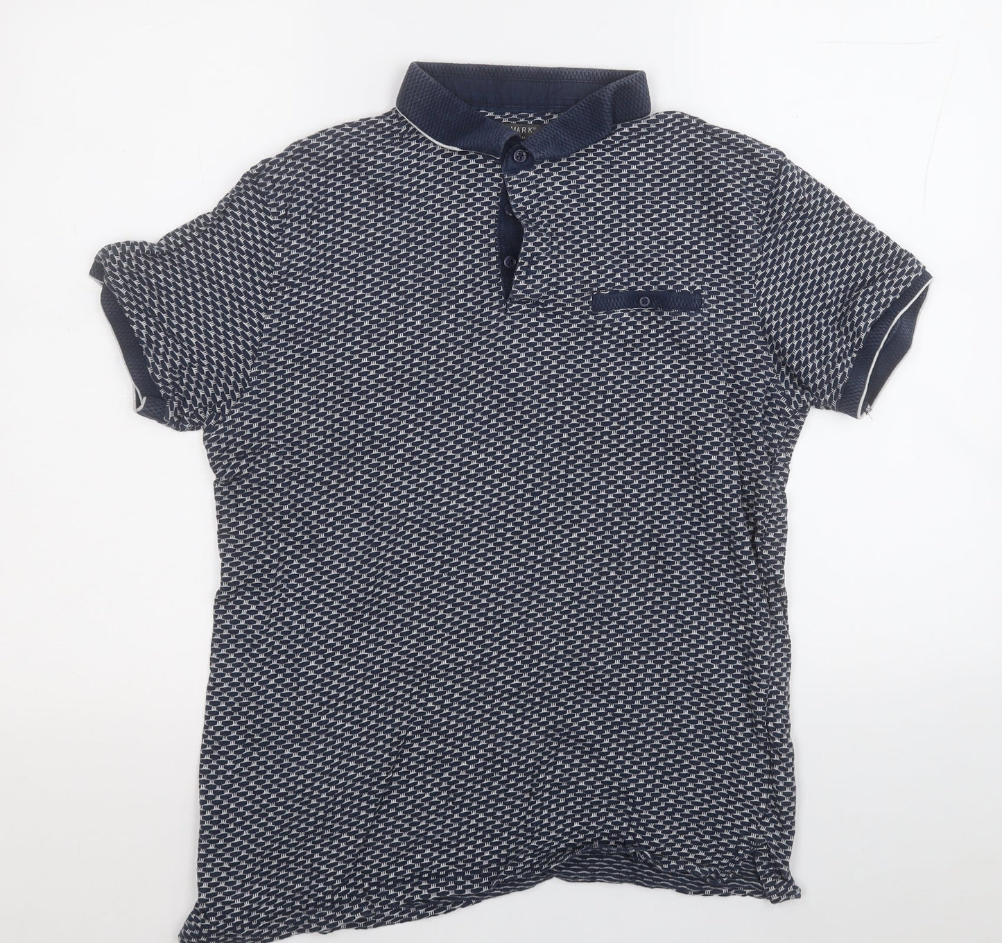 Primark Mens Blue  Cotton  Polo Size M Collared
