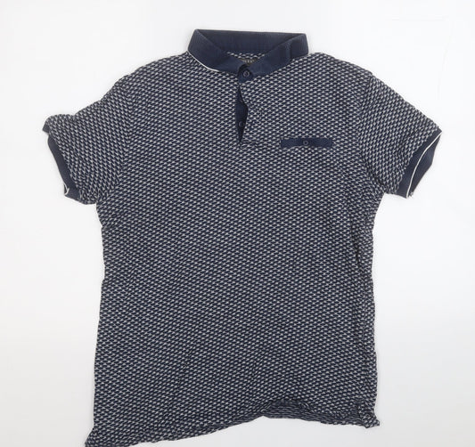 Primark Mens Blue  Cotton  Polo Size M Collared