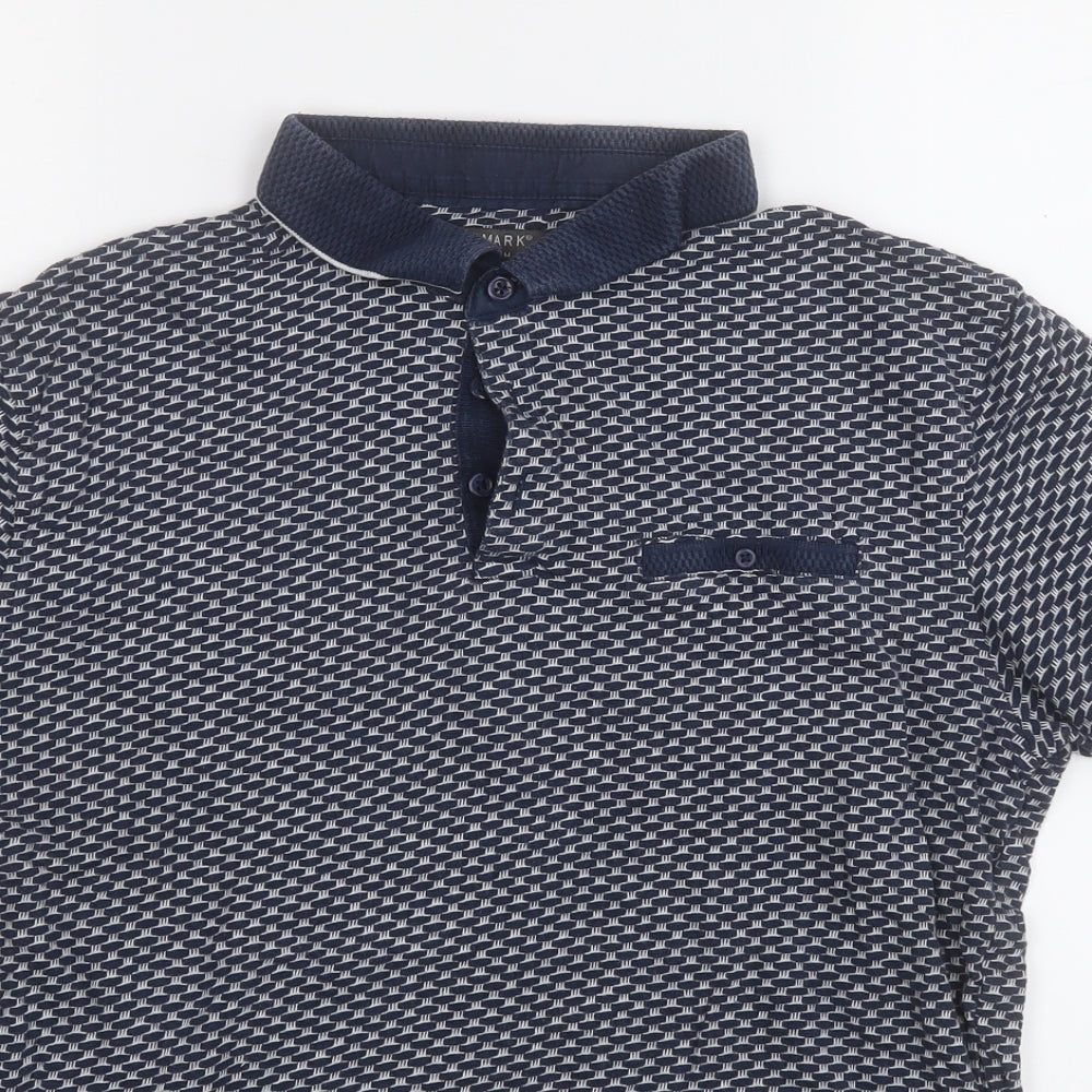 Primark Mens Blue  Cotton  Polo Size M Collared
