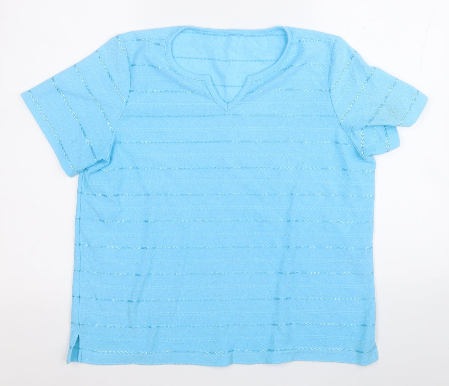 BM Womens Blue Round Neck  Polyester Pullover Jumper Size M