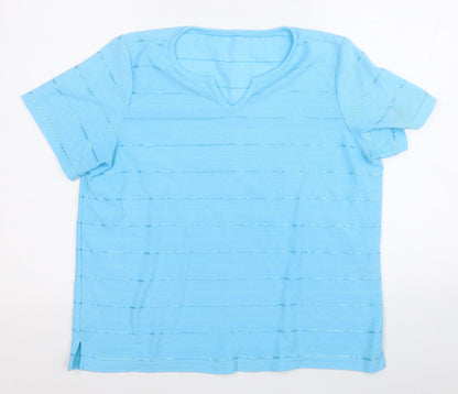 BM Womens Blue Round Neck  Polyester Pullover Jumper Size M