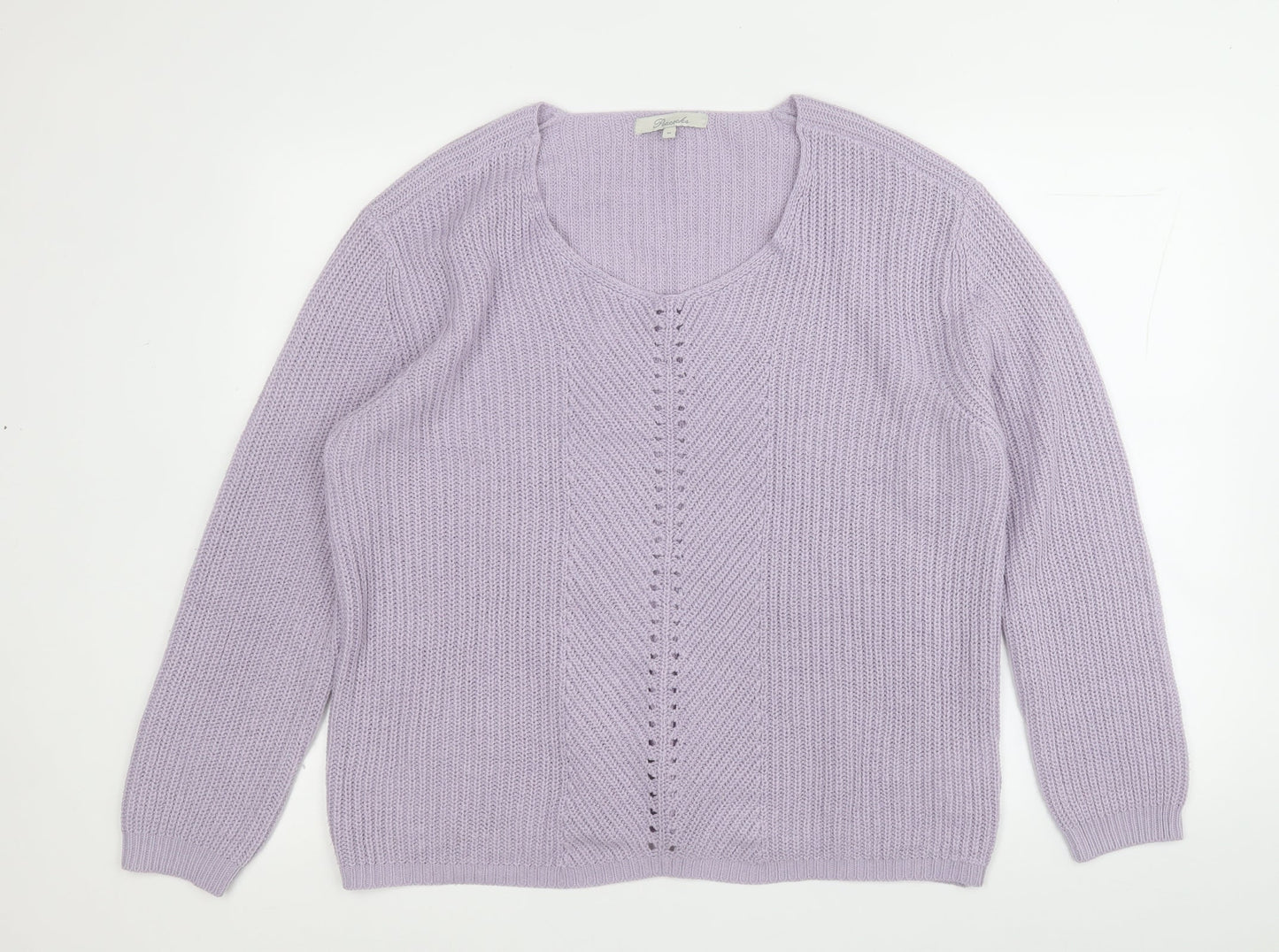 Womens UK Size M Peacocks Purple Pullover Jumper
