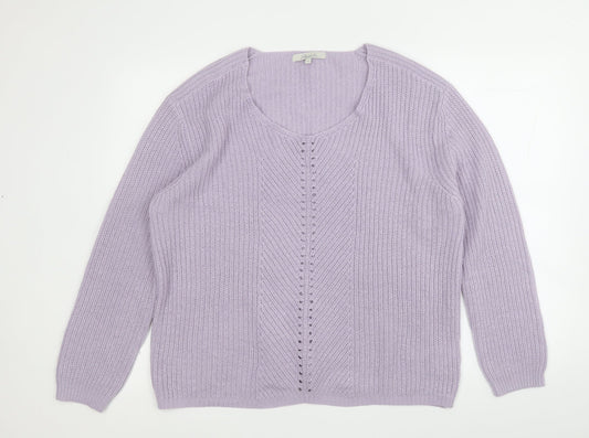 Womens UK Size M Peacocks Purple Pullover Jumper