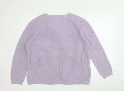 Womens UK Size M Peacocks Purple Pullover Jumper