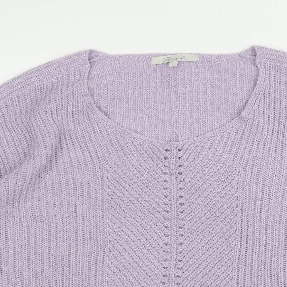 Womens UK Size M Peacocks Purple Pullover Jumper
