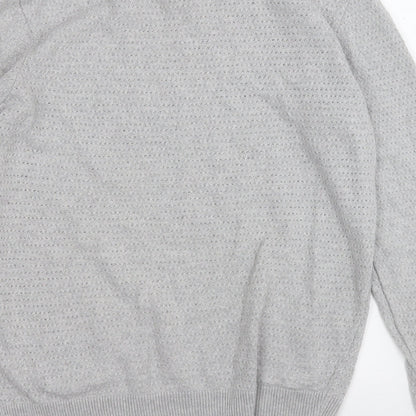River Island Mens Grey Round Neck  Acrylic Pullover Jumper Size M