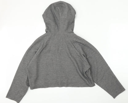 Zara Womens Grey  Polyester Pullover Hoodie Size M   - Cropped