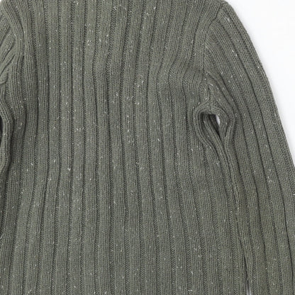 F&F Mens Green Mock Neck  Acrylic Pullover Jumper Size S