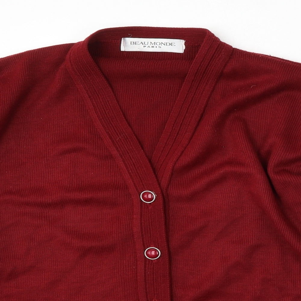 Womens UK Size L Beaumonde Red Cardigan Jumper
