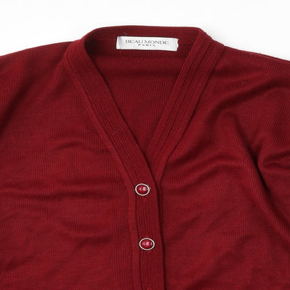Womens UK Size L Beaumonde Red Cardigan Jumper