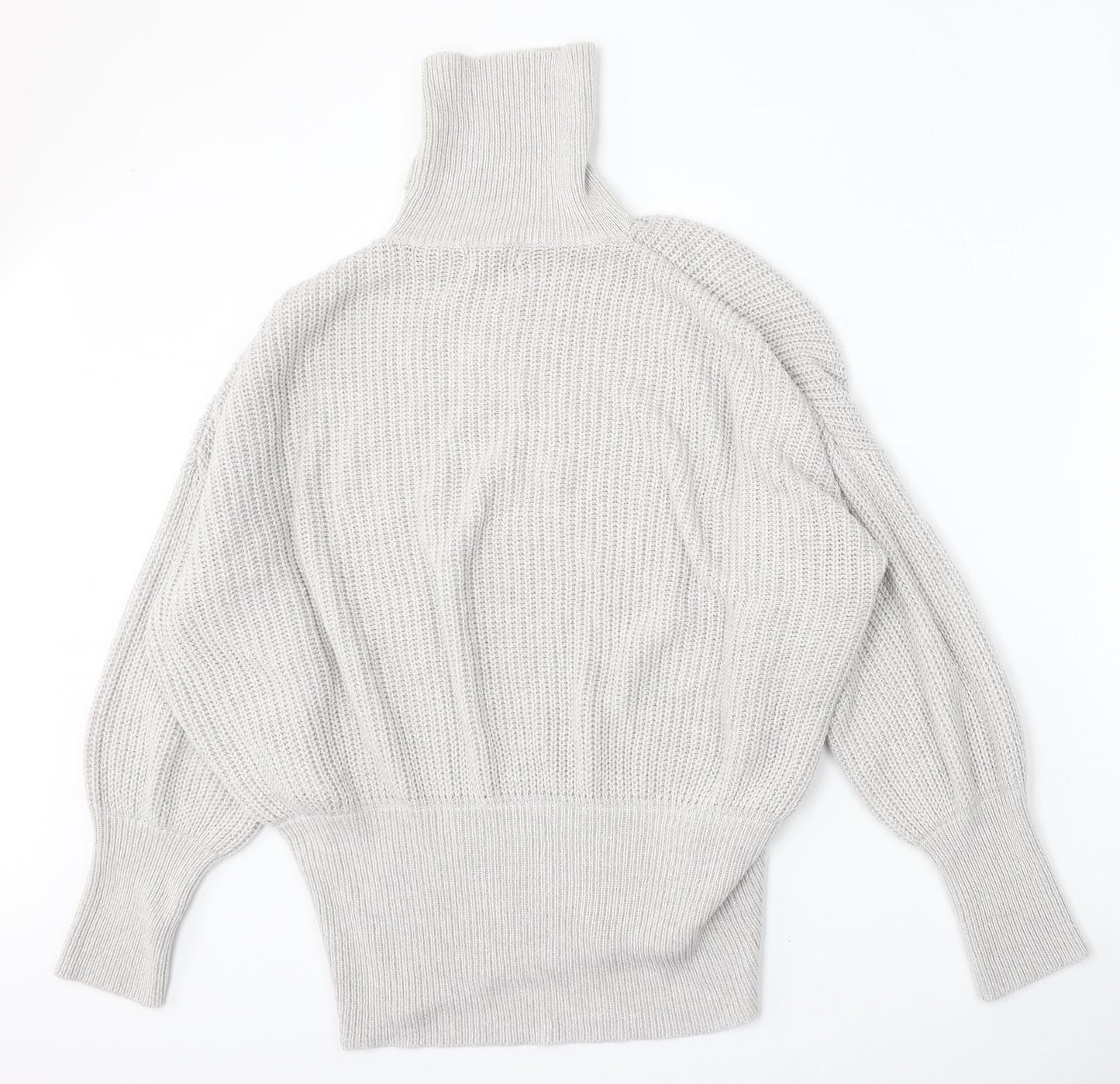Simply Be Womens Grey Mock Neck  Acrylic Pullover Jumper Size M