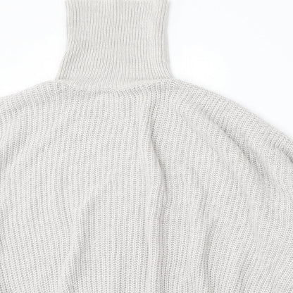Simply Be Womens Grey Mock Neck  Acrylic Pullover Jumper Size M