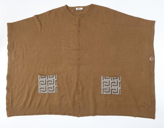 Womens UK Size L M&V Brown Pullover Jumper