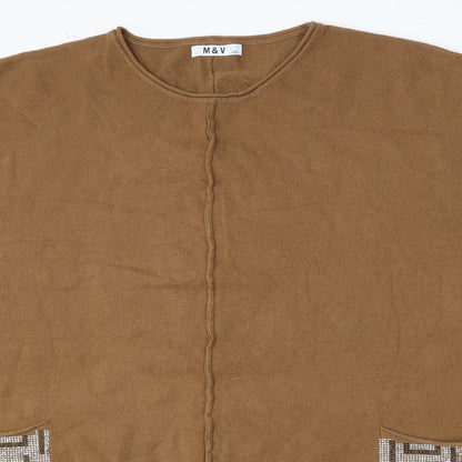 Womens UK Size L M&V Brown Pullover Jumper