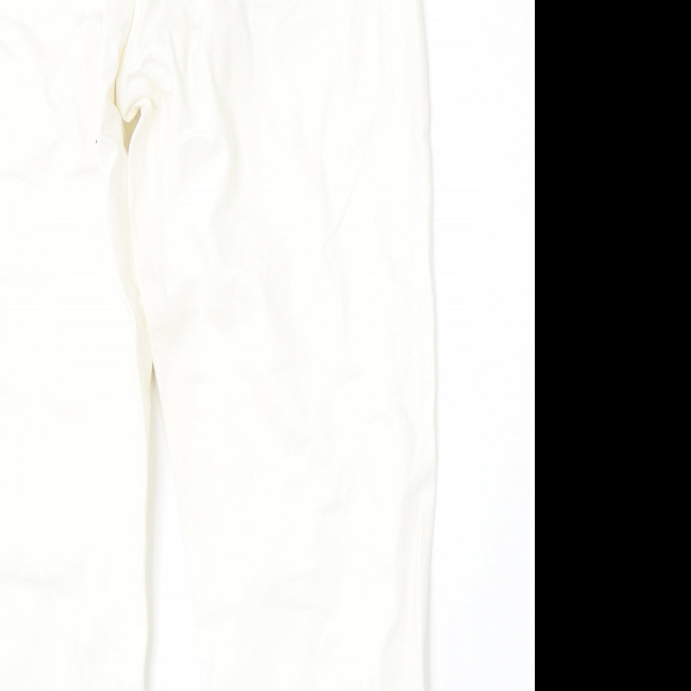 Topshop Womens Beige  Cotton Straight Jeans Size 30 L30 in Regular Button