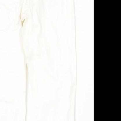 Topshop Womens Beige  Cotton Straight Jeans Size 30 L30 in Regular Button