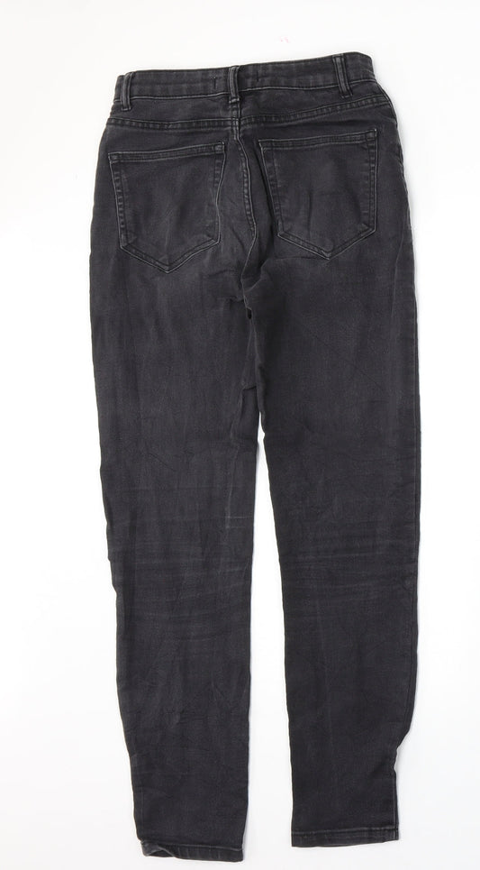 Pull&Bear Womens Black  Cotton Skinny Jeans Size 26 L26 in Regular Button