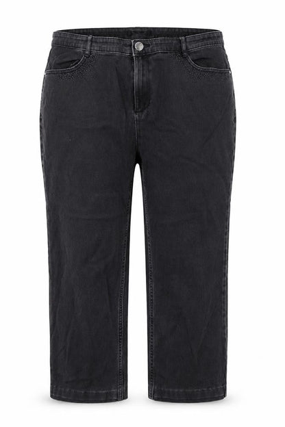 Preworn Womens Grey  Polyester Straight Jeans Size 38 L26 in Regular Button