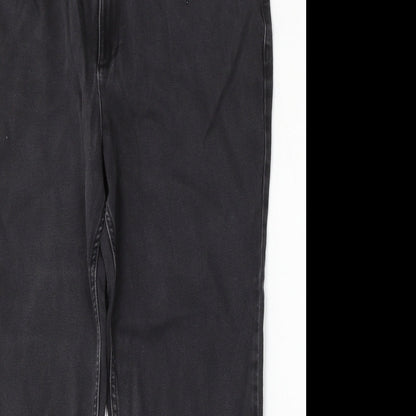 Preworn Womens Grey  Polyester Straight Jeans Size 38 L26 in Regular Button