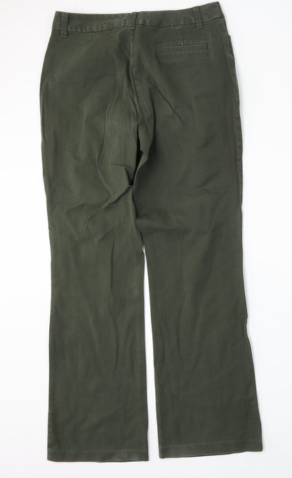 St Johns Bay Womens Green  Cotton Straight Jeans Size 10 L30 in Regular Button