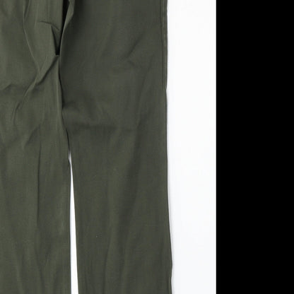 St Johns Bay Womens Green  Cotton Straight Jeans Size 10 L30 in Regular Button